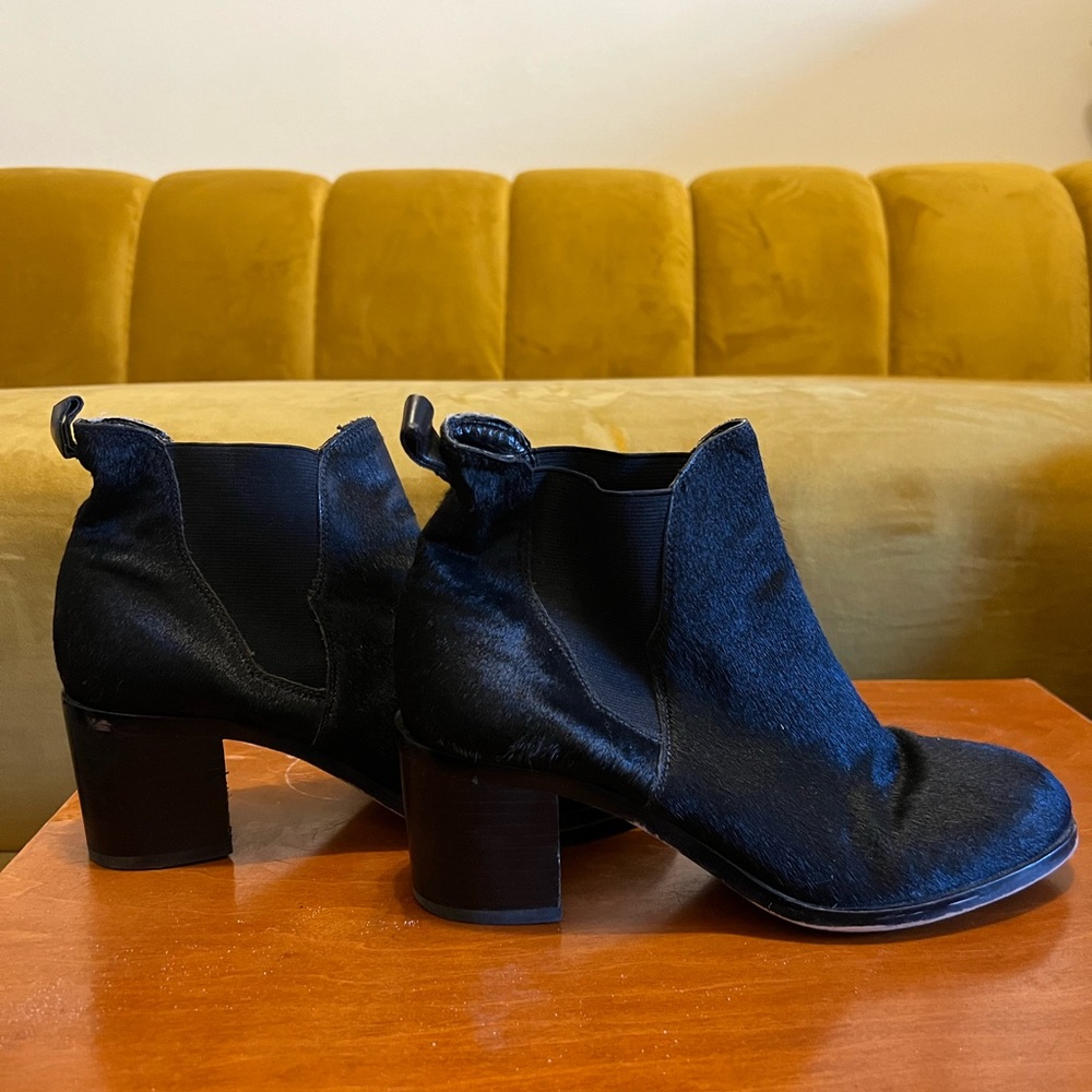 Black fur booties